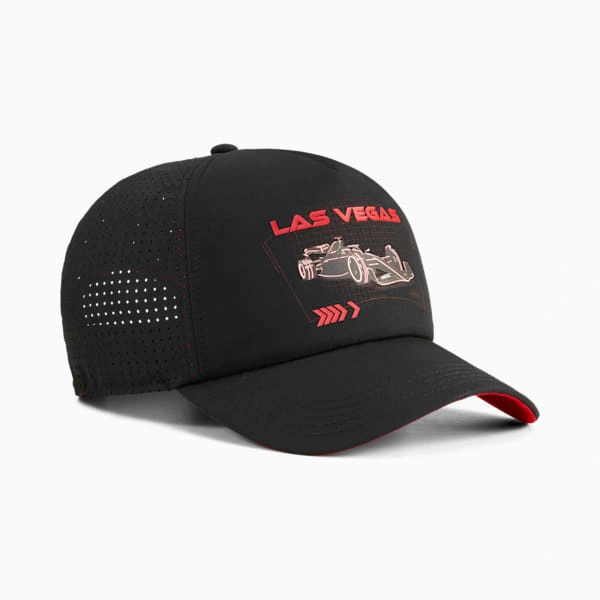 F1 Las Vegas Trucker: Zářící Las Vegas na tvé hlavě! Puma kvalita, okamžitý styl, vítězný pocit.